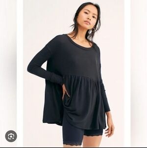 Free People Women's Black Long Sleeve Top